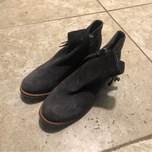 Dolce Vita Suede Charcoal Ankle Boots Booties Sz 6.5